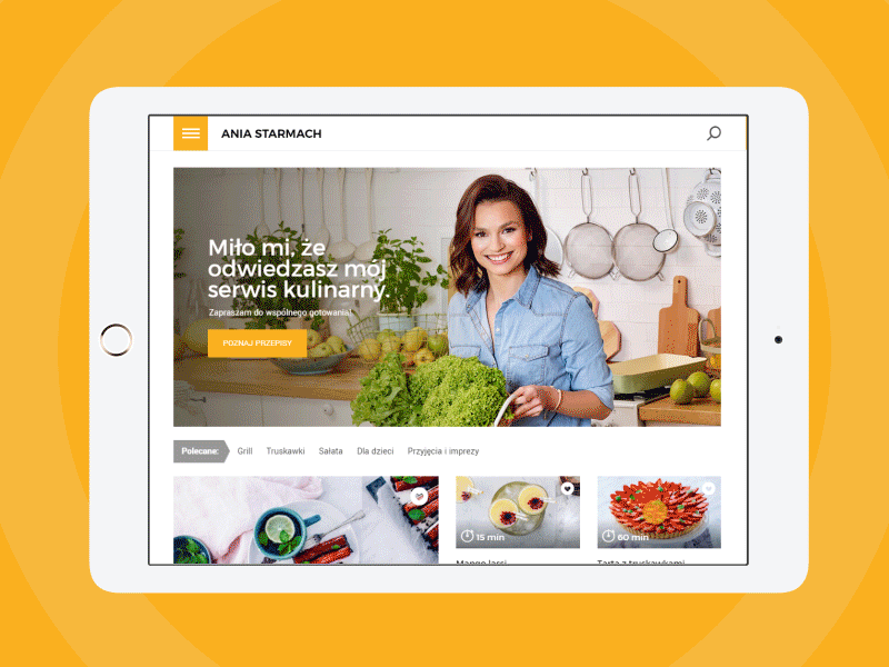 AniaStarmach.pl - Website Animation animation design food masterchef page portal recip webdesign