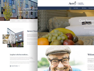 Avery Healthcare Landing avery care elderley health home landing ui ux web