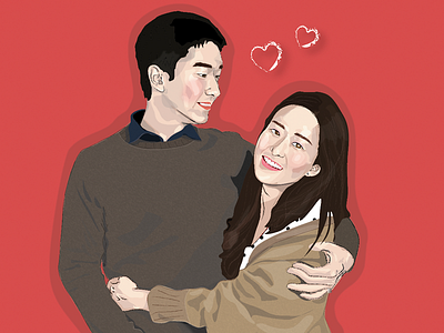Couple Portrait beautiful couple couple portrait for my best friend vector vector portrait