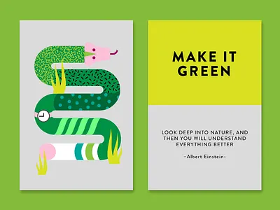 Make it Green albert einstein cards creativity creativity technique green inspiration nature quote snake