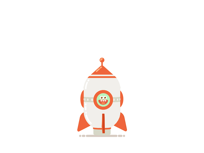 Rocket Buddies 2d 3d cute flat gif illustrator rocket smoke vector