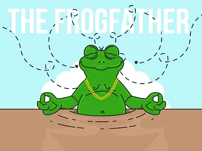 The Frogfather animal flat frog illustration simple