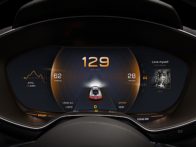 New Design in Car Dashboard No.2 car dashboard hmi ui ux