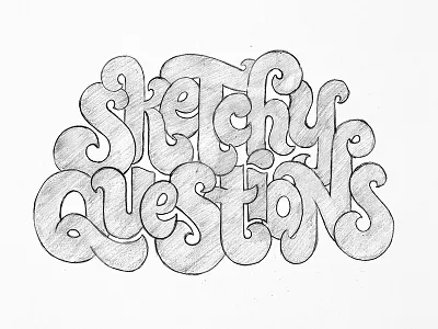 Sketchy Questions bold chunky funky questions script sketch sketchy