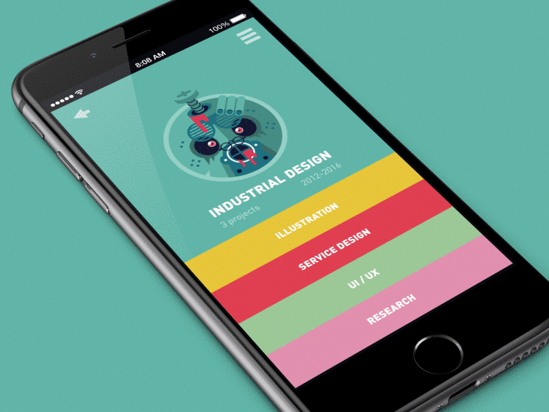 My Portfolio app colorful flat gif icon interface ios mograph motion portfolio ui ux