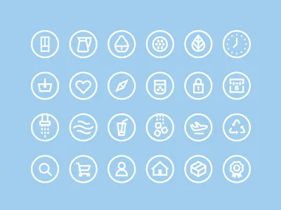 ED UI Icons checkout clean drop faucet filter ice cube icons line art mobile pitcher ui water