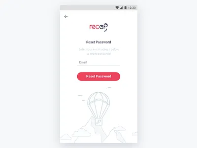 Reset Password screen android app lines recap reset password ui