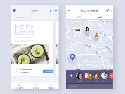 Event Screens clean ui dark ui fitness app iphone app uiux design