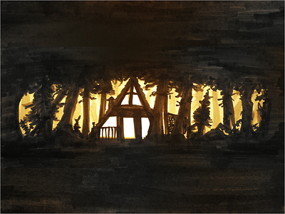 Original Masthead with Basic Color Grading aframe cabin copic forest mobile edit sketch snapseed woods