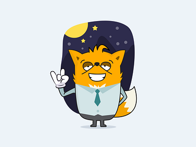 Fox Mascot business character fox mascot night vector