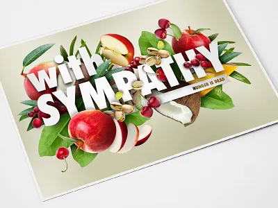 Hunger Is Dead 3d collage fruit futura grain photo postcard typography