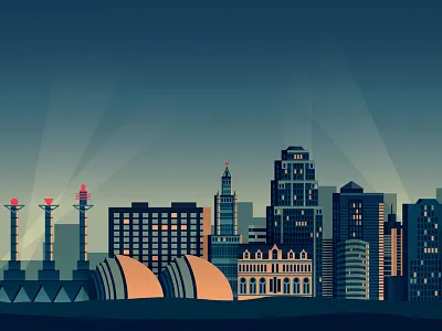 KC - Skyscrapers city dark kansas kc night skyline skyscrapers