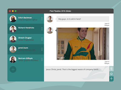 Pied Piper Native Messenger 013 chat chat box dailyui digital direct message messaging messenger siliconvalley text ui user interface