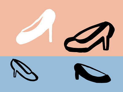 How High Heels Affect Your Body blue high heels illustration peach pink simple sketch