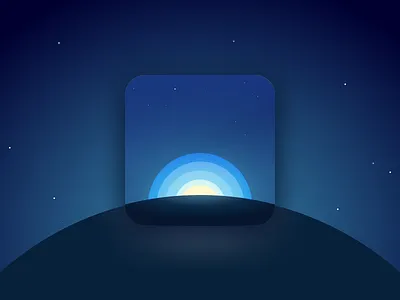 Sunday night doodles app icon dark ios planet sky stars sun