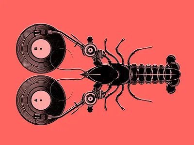 Lobster dj lobster music scratch turntable vinyl