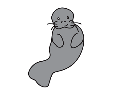 Manatee cartoon illustration manatee sea cow sea life