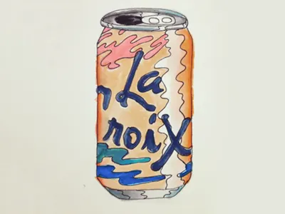 Pamplemousse La Croix drink la croix psychedelic push pin watercolor