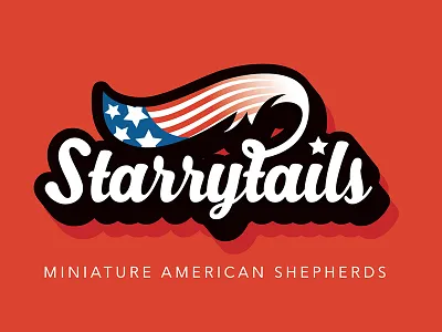 Starrytails Logo american animals branding clean design dog graphic design logo logo design pet typography