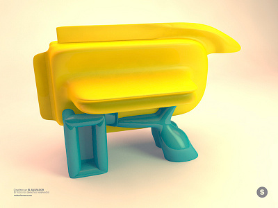 Letter R – 3D WIP 3d 4d cinema font fuente isolated tipografia type work yellow