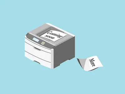 Coming More creative cube graphic illustration printer story