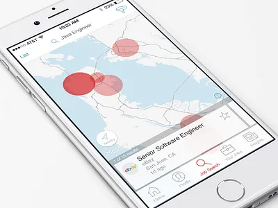 Search Map Clustered Results cards cluster ios location map mobile nav results search tab