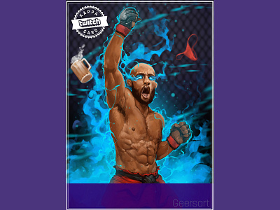 Mightymouseufc125 Kappa card illustration demetrious johnson geers geersart kappa mighty mouse twitch ufc