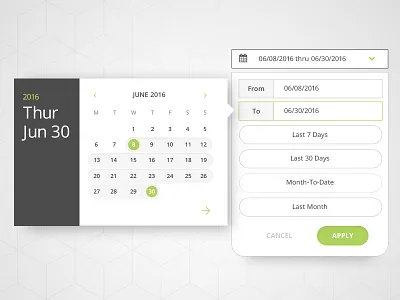UI Date Picker application date picker date range interface pattern picker selector ui web