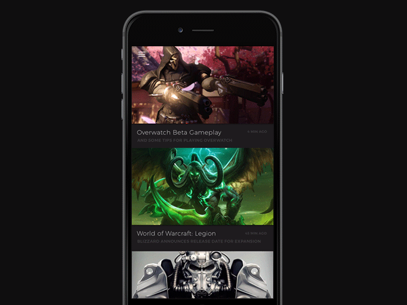 Parallel App - Animation Concept animation dark gif ios navigation principle profile stats ui