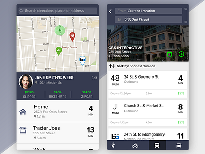 Transportation System App Concept android app blue bus commute concept ios maps mobile money transportation ui