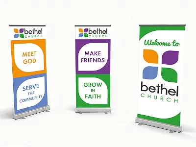 Bethel Church banners banners brand identity christian church cross graphic design rollup