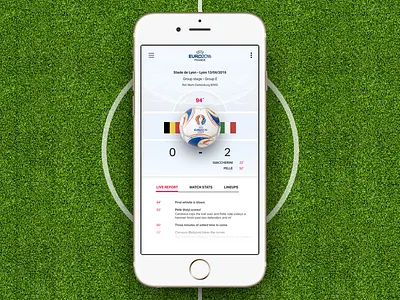 Final Whistle! euro2016 football mobile ui