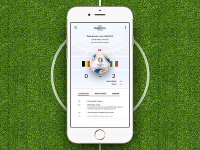 Final Whistle! euro2016 football mobile ui