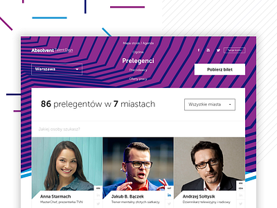 Talent Days - speakers page brand days fear kohutpiotr landing layout line parallax responsive talent web