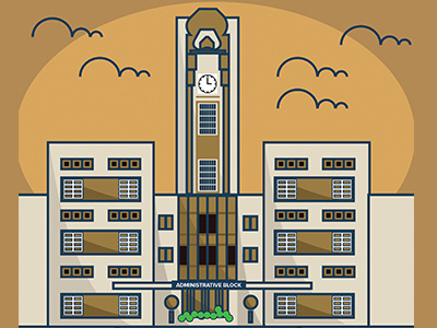 NIT Trichy - Line art admin block college line art minimal