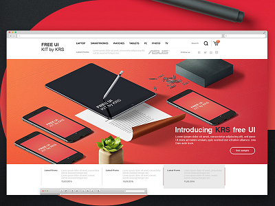 FREE UI Slider 5 Kit digital free krs mockups responsive slider ui user center design ux web