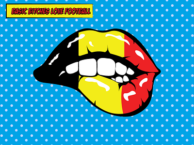 Basic football belgium football lips minimal pop art soccer uefa