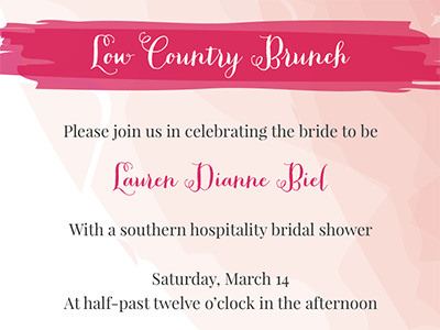 Bridal Shower Invitation bridal bridal shower brush invitation stationary watercolor