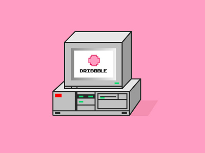 When dribbble was born birthday computer dribbble fun illustration old oldschool