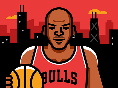 MJ air jordan bulls chicago illustration michael jordan nba vector