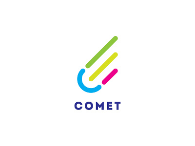 Comet colors comet design graphic idea letter logo