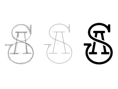 SA monogram logo progress business custom type elegant hand drawn logo logotype monogram personal process progress typography
