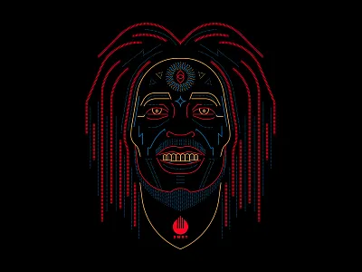 Bob - illustration 1/10 for Smartness Lab bob marley dread face fashion illustration lines rasta reggae t shirt vector