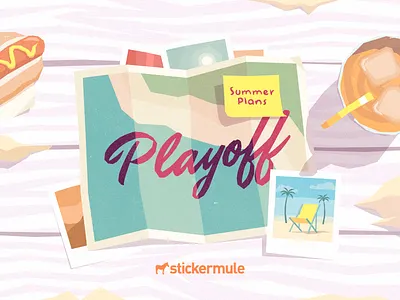 Playoff! Summer Plans Sticker Design Contest contest illustration playoff rebound sticker mule stickers summer