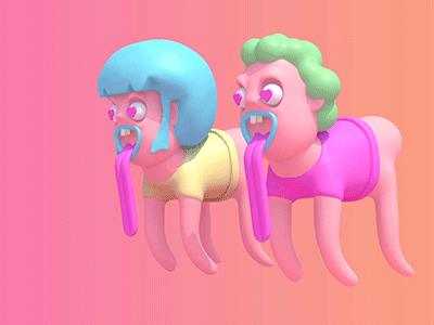 Sexytime couple💕 3d animation cg character gif illustration maya render vray zbrush