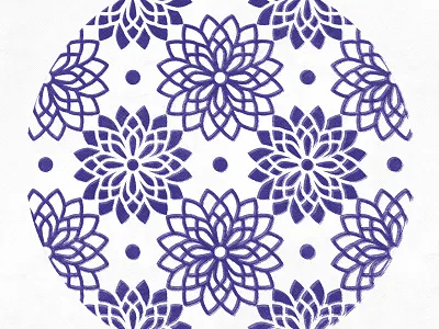 K I K U chrysanthemum circle flower geometric japanese kiku pattern repititive wafu