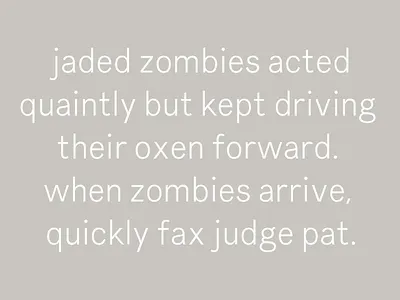Two Pangrams About Zombies font grotesque pangram type typeface zombie