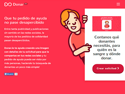 Donar.io app blood branding design icons illustration lineal red ui vector web desing website