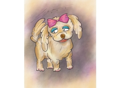 puppy cartoon colourful cute dog puppy