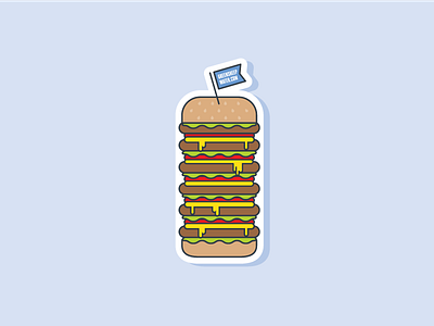 Grillin' and chillin' bbq burger food green sheep grilling sticker